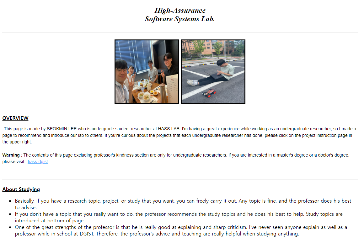 HASS undergraduate web